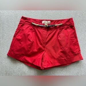 Michael Kors Red Shorts with Brown Belt